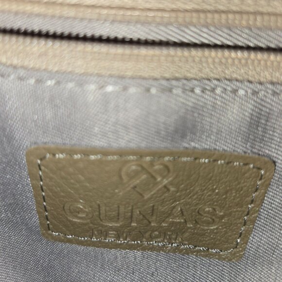 Gunas New York Vegan Leather Red Handbag With Gold Hardware & Zipper Detail - Picture 9 of 10